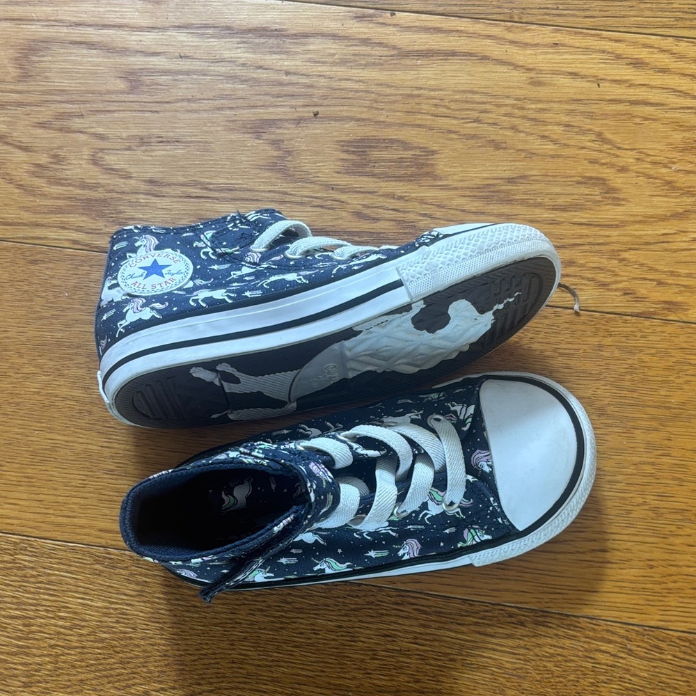 Converse Kids Navy High-Top Sneakers with Unicorn Print